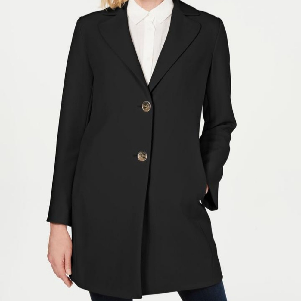 TAHARI Womens Black Pocketed Blazer